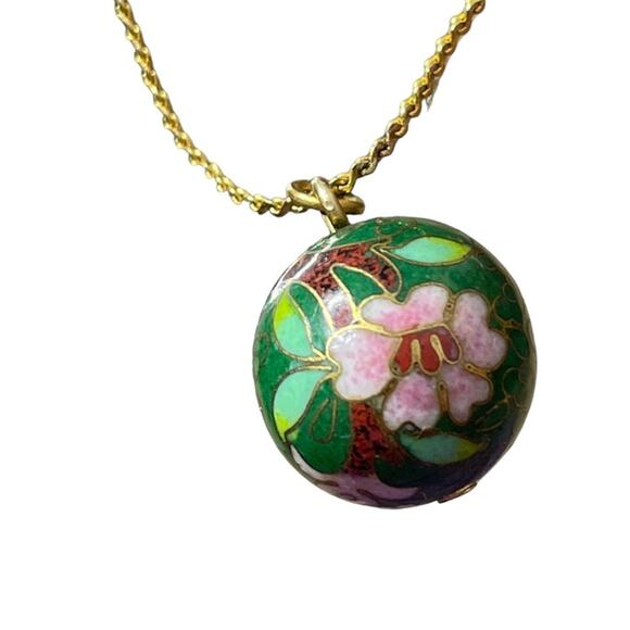 Jewelry - Chinese enamel ball pendant necklace 16 inch